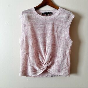 Veronica Beard Light Pink Twist Front Muscle Tee